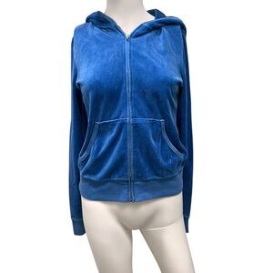 Juicy Couture Blue Velour Zip Hoodie - Women's/ Vtg/ Size L